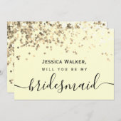 シンプルでエレガントな美意識 輝く私のブライズメイド 招待状 (正面/裏面)