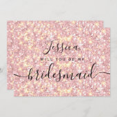 シンプルでエレガントな美意識 輝く私のブライズメイド 招待状 (正面/裏面)