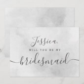 シンプルでエレガントな美観の水彩画のブライズメイド 招待状 (正面/裏面)
