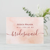 シンプルでエレガントな美観の水彩画のブライズメイド 招待状 (スタンド正面)