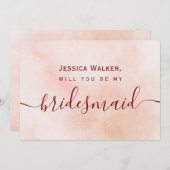 シンプルでエレガントな美観の水彩画のブライズメイド 招待状 (正面/裏面)