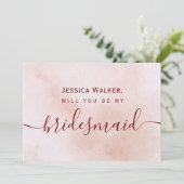 シンプルでエレガントな美観の水彩画のブライズメイド 招待状 (スタンド正面)