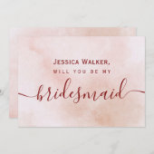 シンプルでエレガントな美観の水彩画のブライズメイド 招待状 (正面/裏面)
