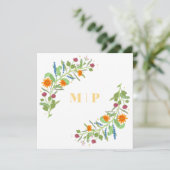 シンプルでエレガントな花の円 招待状 (スタンド正面)