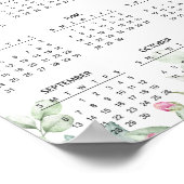 シンプルでエレガントな花の植物の2026カレンダー |  ポスター (角)