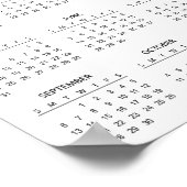 シンプルでエレガントな花の植物学カレンダー2026 |  ポスター (角)