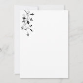 シンプルでエレガントな花の渦巻パターンブライダルシャワー 招待状 (裏面)