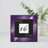 シンプルでエレガントな菓子16の招待(紫色) 招待状 (スタンド正面)