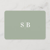 シンプルでエレガントな葉緑色のウェディング詳細 エンクロージャーカード (裏面)