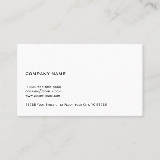 シンプルでエレガントな質のダークグレーの白いコンサルタント 名刺 (裏面)