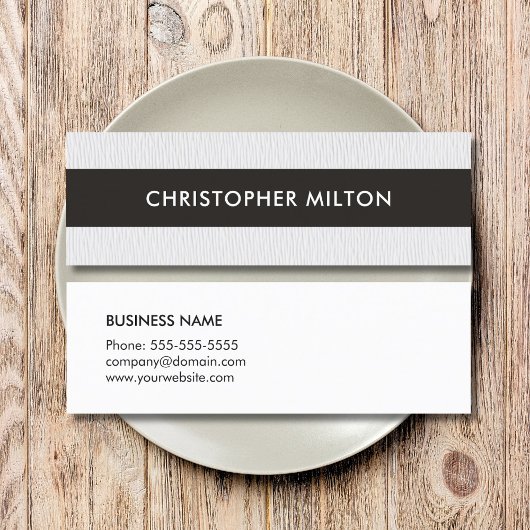 シンプルでエレガントな質の白人の黒のストライプの弁護士 スキニー名刺