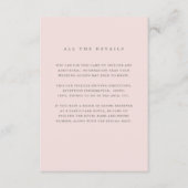 シンプルでエレガントな赤面のピンク|の結婚のゲストの詳細 エンクロージャーカード (正面)