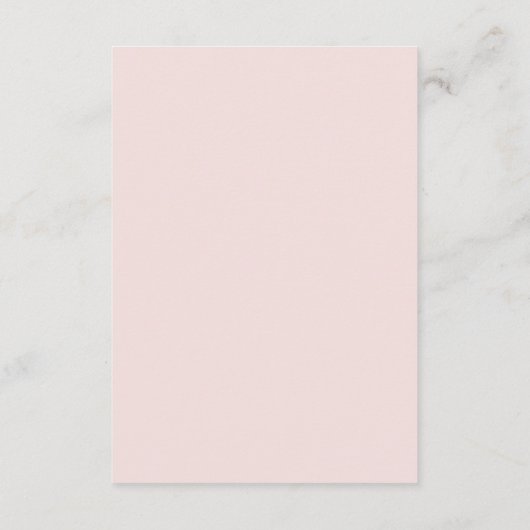 シンプルでエレガントな赤面のピンク|の結婚のゲストの詳細 エンクロージャーカード (裏面)