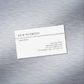 シンプルでエレガントな銀製のグリッターのストライプ マグネット名刺 (インサイチュ)