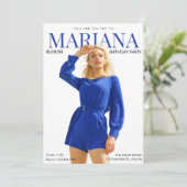 シンプルでエレガントな雑誌の写真 招待状 (スタンド正面)