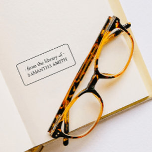 シンプルでエレガントな額縁付き名前ブックプレート ライブラリー ラバースタンプ
