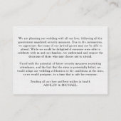 シンプルでエレガントな黒と白のコロナウイルス詳細 エンクロージャーカード (裏面)