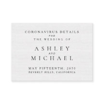 シンプルでエレガントな黒と白のコロナウイルス詳細