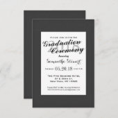 シンプルでエレガントな黒と白のデザイン 招待状 (正面/裏面)