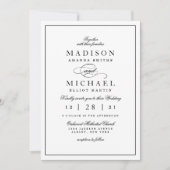 シンプルでエレガントな黒と白の結婚式招待状 シーズンカード (正面)