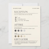 シンプルでエレガントな黒と白の結婚式詳細カード シーズンカード (正面)
