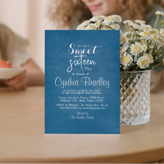 シンプルでエレガントな16歳の誕生日パーティー 招待状