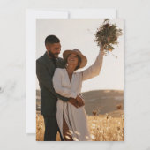 シンプルでエレガントな2枚の写真がおしゃれな白黒の結婚式 招待状 (裏面)