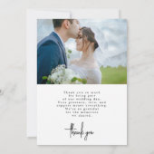 シンプルでエレガントな2枚の写真の結婚式のお礼カード サンキューカード (裏面)