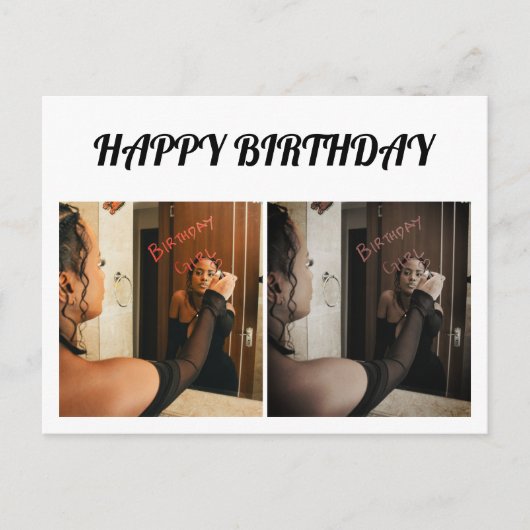 シンプルでエレガントな2枚の写真 ポストカード (正面)