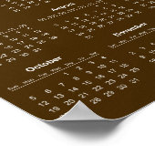 シンプルでエレガントな2025年カレンダー | ポスター (角)