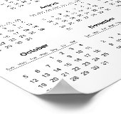 シンプルでエレガントな2025年カレンダー | ポスター (角)