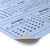 シンプルでエレガントな2025年カレンダー |  ポスター (角)