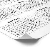 シンプルでエレガントな2025年カレンダー | ポスター (角)