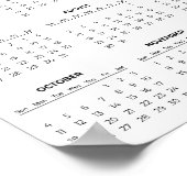 シンプルでエレガントな2026年カレンダー |  ポスター (角)