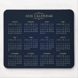 シンプルでエレガントな2026年カレンダー|マウスパッド マウスパッド