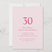 シンプルでエレガントな30歳の誕生日招待状 招待状 (正面)