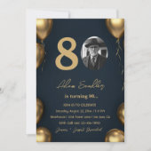 シンプルでエレガントな80歳の誕生日パーティー 招待状 (正面)