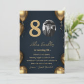 シンプルでエレガントな80歳の誕生日パーティー 招待状 (スタンド正面)