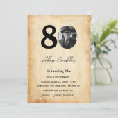 シンプルでエレガントな80歳の誕生日パーティー 招待状 (スタンド正面)