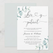 シンプルでエレガントな 日付変更  水彩 招待状 (正面/裏面)