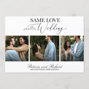 シンプルでエレガントなSame Love Downsize Wedding 3枚の写真 招待状