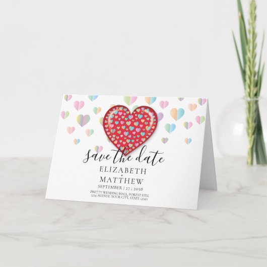 シンプルでエレガントなSave the Dateデザイン 招待状 (正面)