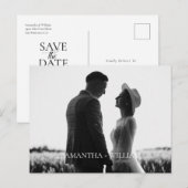 シンプルでエレガントなSave the Date ポストカード (正面/裏面)