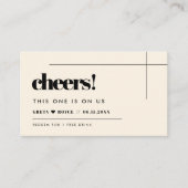 シンプルでエレガント＆おしゃれなウェディング ドリンクチケット 名刺 (正面)