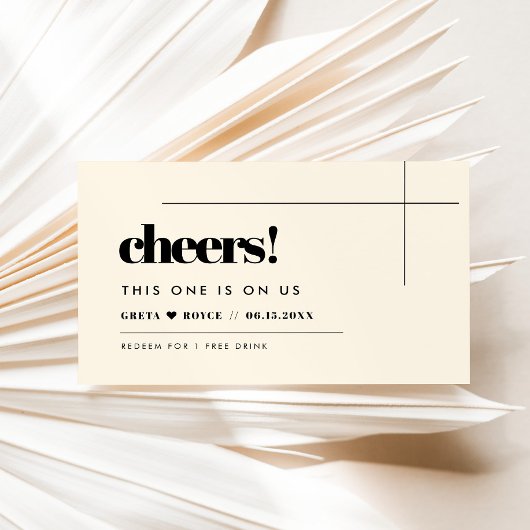 シンプルでエレガント＆おしゃれなウェディング ドリンクチケット 名刺