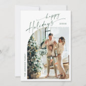 シンプルでエレガント おしゃれな 2 枚の写真を使ったクリスマスカード シーズンカード (正面)