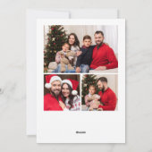 シンプルでエレガント おしゃれな 4 枚の写真を使ったクリスマス グリーティング シーズンカード (裏面)