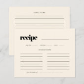 シンプルでエレガント、そしておしゃれなクリームのレシピカード (正面/裏面)