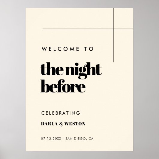 シンプルでエレガント、そしておしゃれな 前夜の歓迎 ポスター (正面)