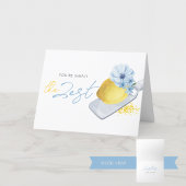 シンプルでオシャレな水彩レモン折りカード サンキューカード